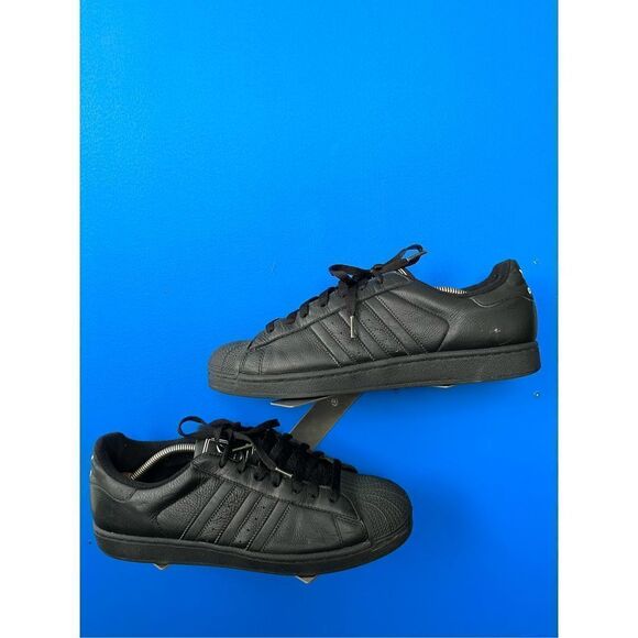 Adidas Superstar 2 Mens Size 11.5 Black Shoes Sneakers Shell Toe Athletic 677660 - Picture 2 of 6